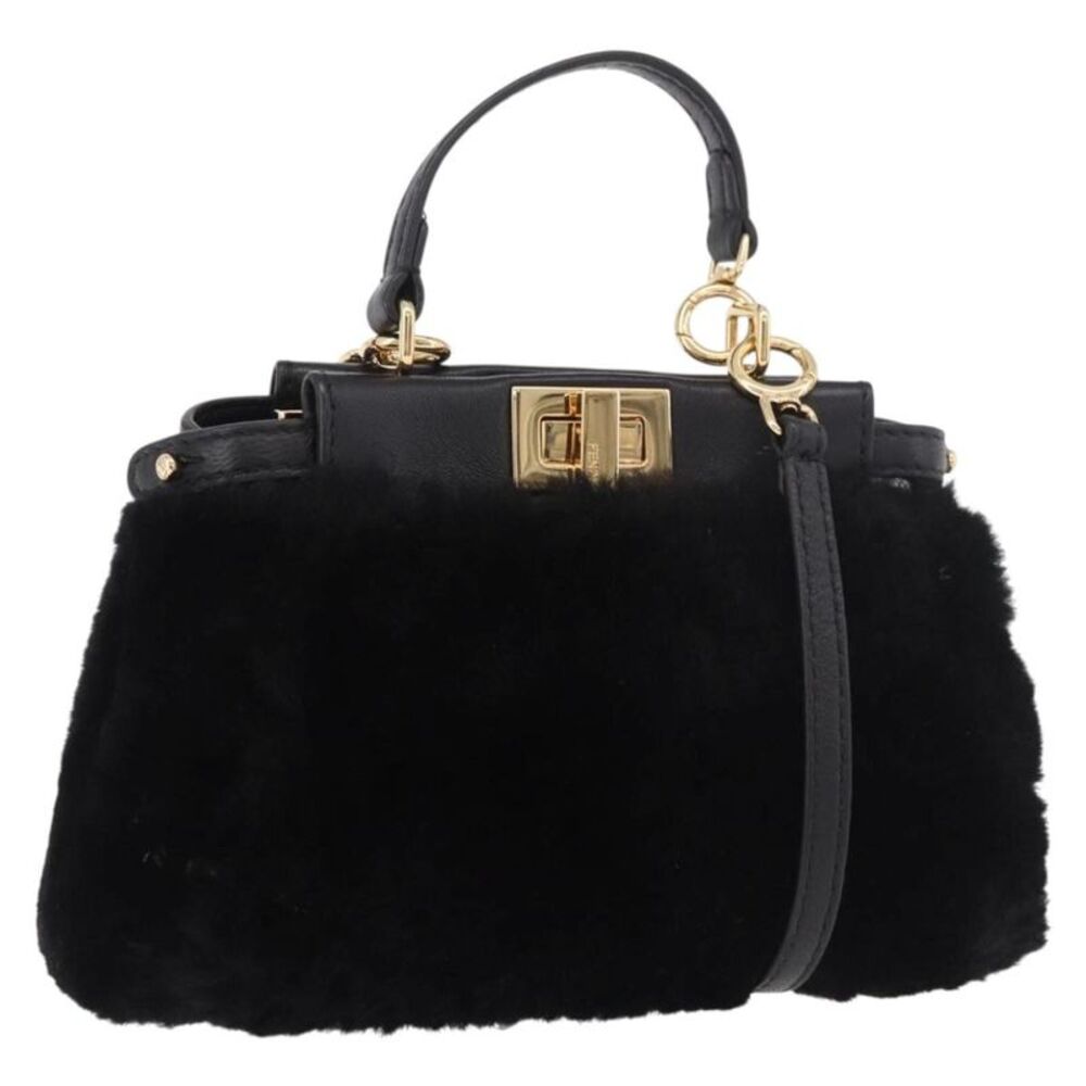 Fendi Peekaboo Fur Black Fur Handbag